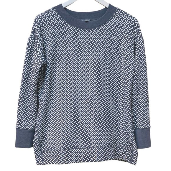T by Talbots Top Size Small Cozy Pullover Gray Geo Print Long Sleeve Modal - Picture 1 of 9